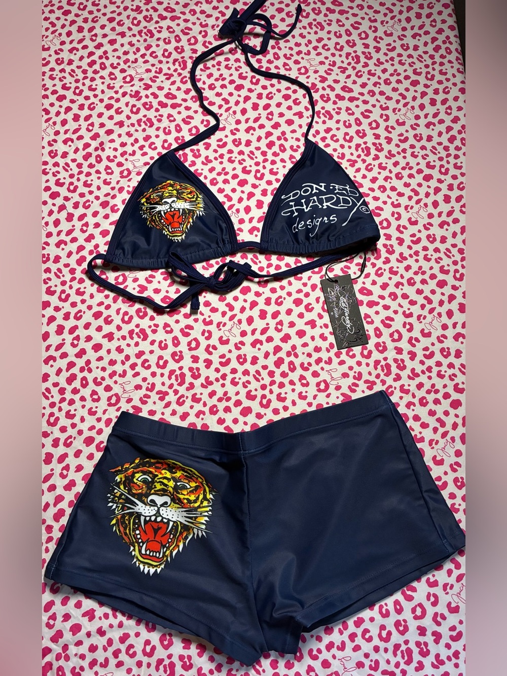 Ed Hardy Rhinestone Boyshort 2 Piece Bikini